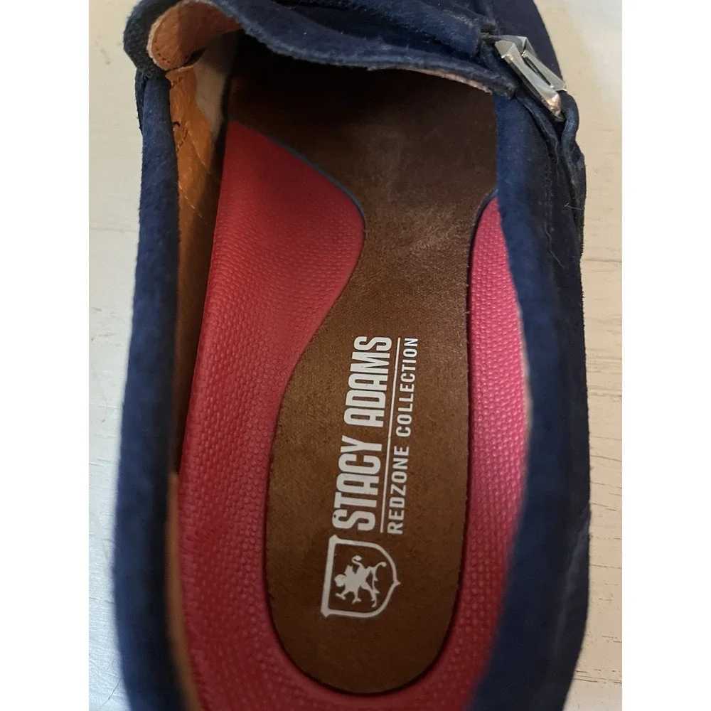 ETACY ADAMS Men's Quillan Size 8 Loafers Slip On Blue Leather Shoes 25525-415